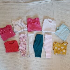 Carter's Newborn Girl Clothes Bundle Set Of 7 Long Sleeve Onsies And 4 Pants